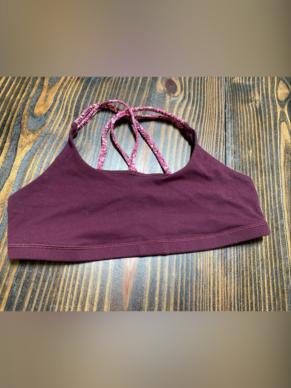 aerie Maroon Strappy Sports Bra - size L
